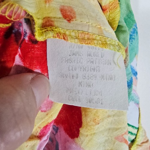 Jams World Girlz Floral Print Hattie Dress Sz M Yellow Drop Waist Tropical - Picture 6 of 11