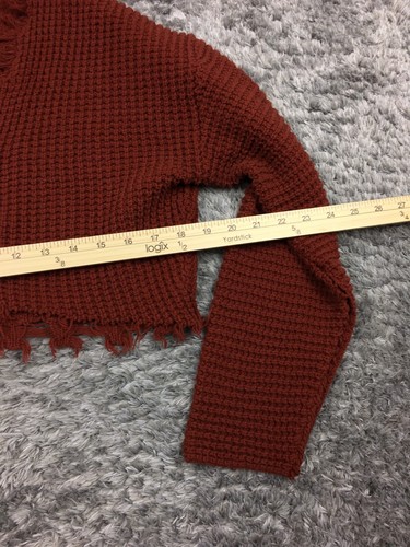 Forever 21 Cropped Cardigan Womens Size Small Burnt Orange Sweater - Picture 6 of 10