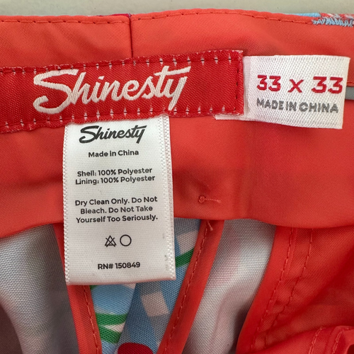 Shinesty Pants Mens Size 33x33 Kentucky Fried Daily Double Derby Roses Blue - Picture 3 of 7