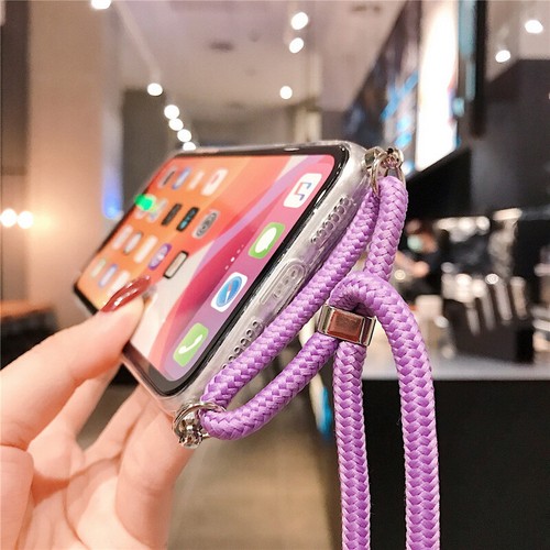 For iPhone 14 13 12 Pro Max 11 XS XR 8+ Glitter Lanyard Silicone Soft Case Cover - Photo 5 sur 18