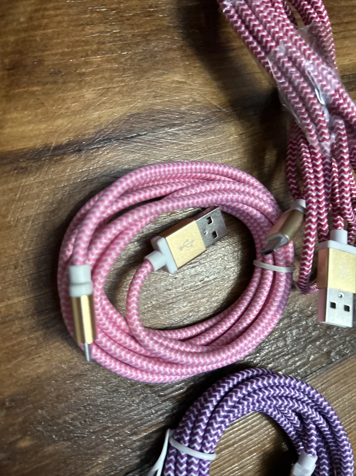 NEW Set Of 3 MicroUSB Charger For Android Phones PS4 Controllers 3ft - Image 2 of 4