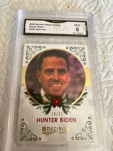 HUNTER BIDEN 2020 DECISION DIRECT HOLIDAY GOLD FOIL # 18/25 GRADED 9 L@@@K - Picture 1 of 2
