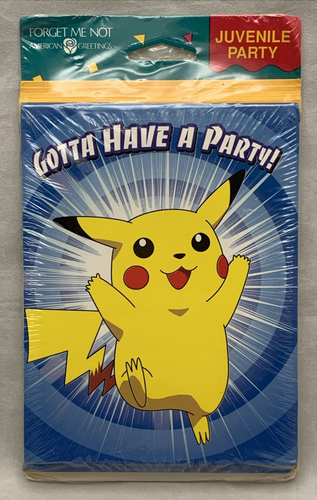 Pokémon Birthday Party Invitation Pack 10 Cards 10 Envelopes Pickachu Juvenile