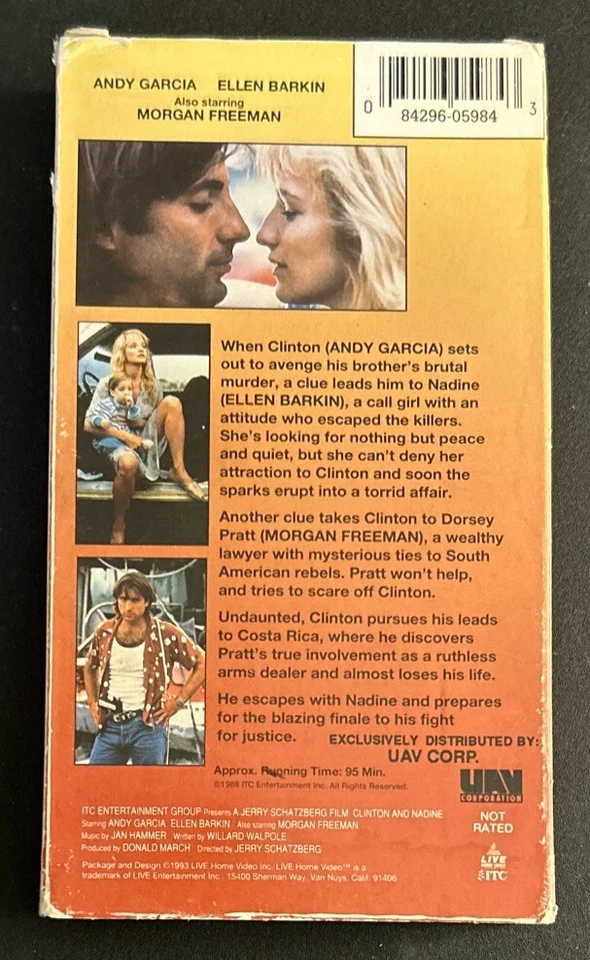 Clinton and Nadine VHS Tape Andy Garcia Ellen Barkin Morgan Freeman (1993 Used) Foto 4 de 4