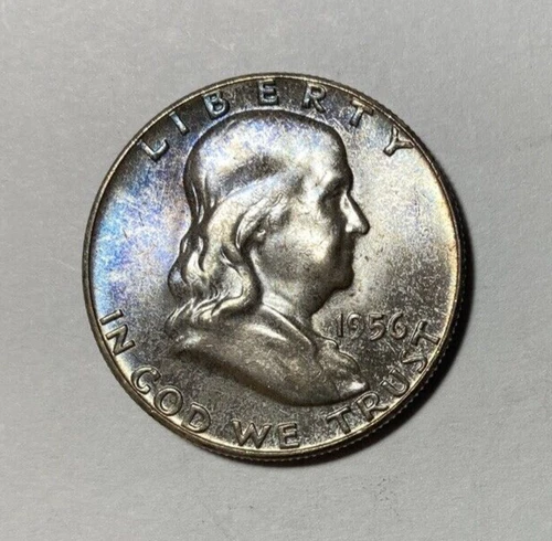 1956 Franklin Half Dollar BU++ with Color