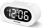 LED Digital Alarm Clock with Snooze - Adjustable Volume and Brightness (WHITE)