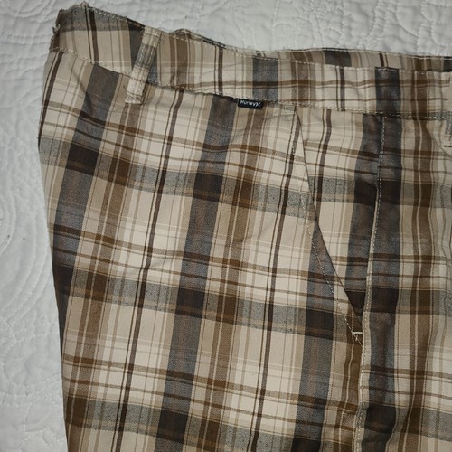 Hurly Size 40 Men Brown Plaid Shorts - Picture 10 of 13