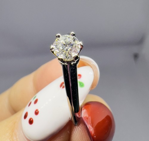 Tiffany & Co. Diamond Solitaire Engagement Ring Platinum 950 Round .26ct w/ Cert - Picture 21 of 23