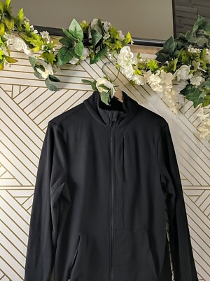 LULULEMON Men's Black Zip Up Jacket Mock Neck Pockets Long Sleeve
