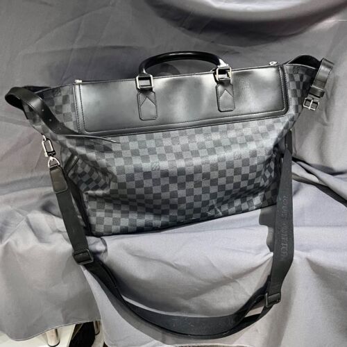 Louis Vuitton Damier Neo Greenwich Weekender Travel Bag Graphite Unisex - Picture 3 of 8