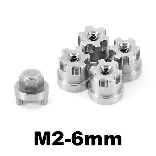 INJORA M2 Rad Muttern 6/7/8,5 mm Edelstahl Muttern für 1/24 SCX24 AX24 - Picture 3 of 14