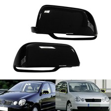 2x Spiegelkappe Gehäuse Abdeckung lackiert Schwarz für VW Polo 9A 9N < 2005/04