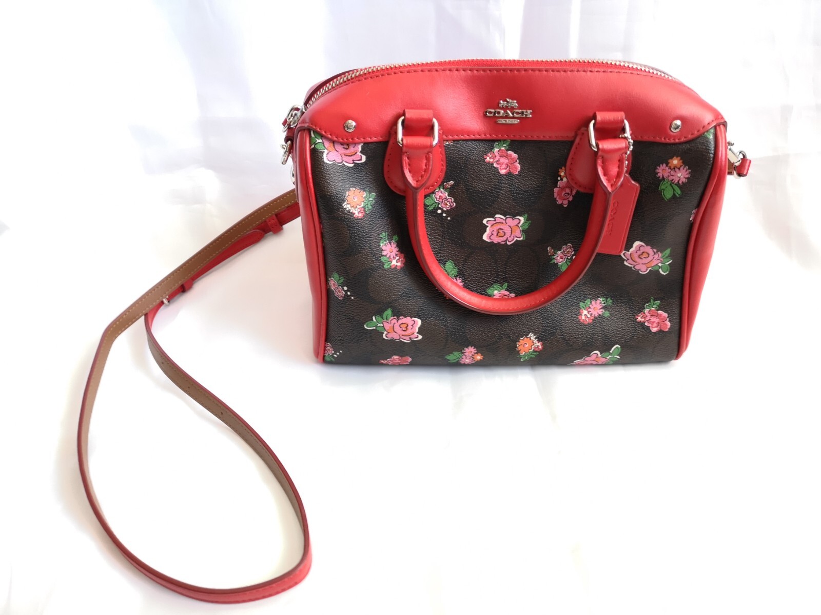Coach red floral bag Clearance