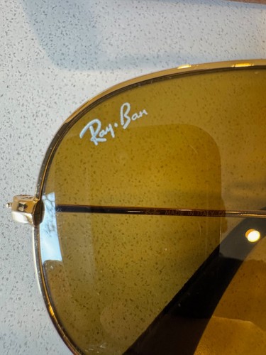 Ray Ban AVIATOR Outdoors Craft RB3422Q Brown Gold Black Leather Super Rare - Picture 4 of 16