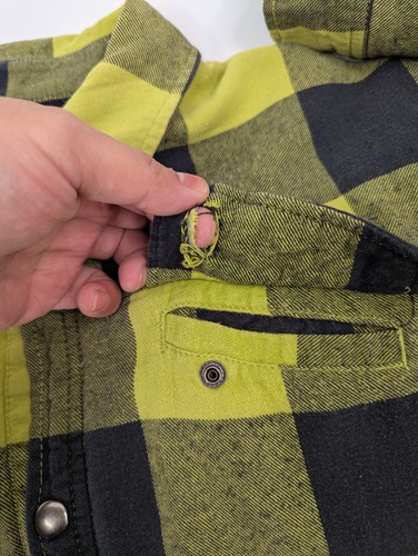 Metal Mulisha Yellow Plaid Snap Long Sleeve Flannel Fleece Shacket Size XL - Picture 2 of 12