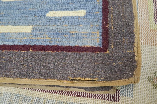 Primitive Antique American Hand Hooked Rug 22"x35" on Jute burlap Pair of Swans - Picture 7 of 9