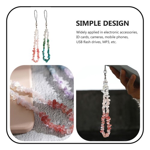 2 Pcs Crystal Key Chain Charme De Téléphone Esthétique Délicat - Zdjęcie 5 z 12