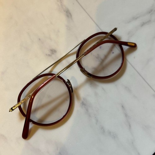 OLIVER PEOPLES MP-3-XL Glasses Gold Red Brown 46 22-145 MINT - Picture 2 of 5