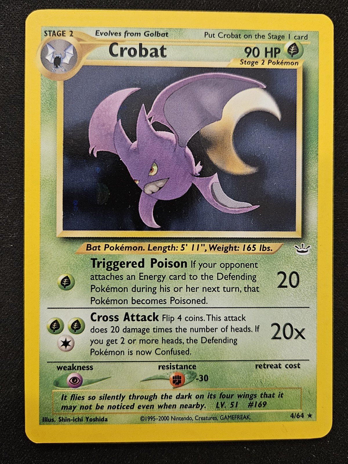 Crobat 4/64 Neo Revelation Holo Rare WoTC Pokémon Trading Card Game 2000 NM
