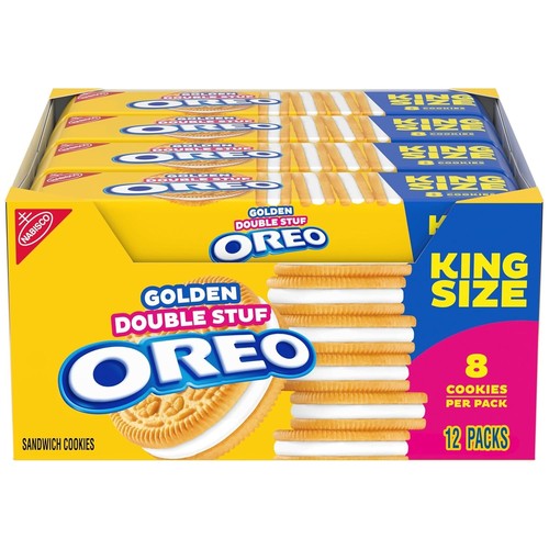 12 Packs Golden Double Stuff Oreos King Size 4.15oz (1 NEW BOX) -Best By: Jan 26 - Picture 5 of 5