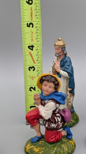 Belén de papel maché Italia juego de 12 piezas estatuillas pintadas a mano Navidad - Imagen 15 de 15