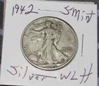 Silver 1942 s San Francisco Mint Silver Walking Liberty Half Dollar 1/2 WLH