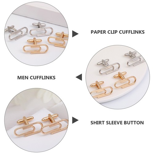 2 Pairs French Cufflinks Man Shirt Men Classic for Jewelry Accessory - Picture 10 of 12
