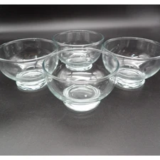 Anchor Hocking Sundae Bowl Lot of 4 Clear Glass Low Sherbet Footed Desert 2 3/8"