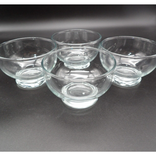 Anchor Hocking Sundae Bowl Lot of 4 Clear Glass Low Sherbet Footed Desert 2 3/8" - Picture 1 of 8