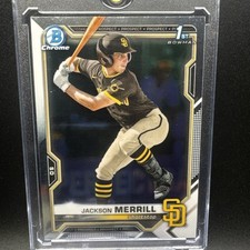 JACKSON MERRILL 2021 BOWMAN DRAFT CHROME RC SAN DIEGO PADRES #BDC-119 1ST BOWMAN