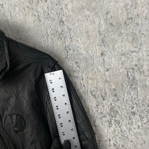John Varvatos Converse Leather Jacket XL Black Lined Full Zip Moto Biker Men's - Picture 15 of 16