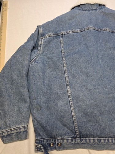 Vintage Levi's Jacket Mens Large Blue Sherpa Lined Trucker Denim Made USA 90s - Picture 7 of 10