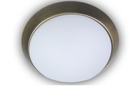 Deckenleuchte Deckenschale Rund Ø40Cm KüChenlampe Opalglas Zierring Altmessing