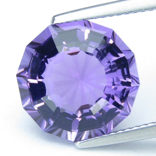 7.49Cts Stunning Natural Purple Amethyst 13mm Round Precision Cut Gemstone--VDO - Picture 3 of 5
