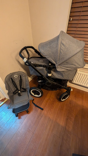 Bugaboo Buffalo RRP £1100 Grey Pushchair & Carrycot Pram Travel System