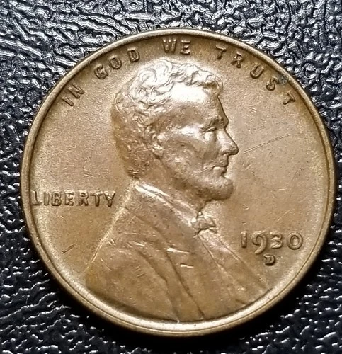 1930-D Lincoln Wheat Cent Collectible - AU