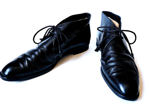 Bottega Veneta Oxford Ankle Booties Black Textured Leather Tassel 40 9.5 - Picture 2 of 7