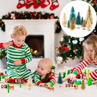  24 Pcs Artificial Mini Tabletop Christmas Tree Flocked Adornments