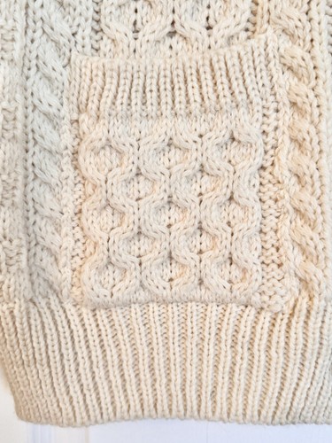 Aran Crafts Ireland Sweater Ivory Wool Cardigan Cable Knit Fishermans M Women - Picture 8 of 8