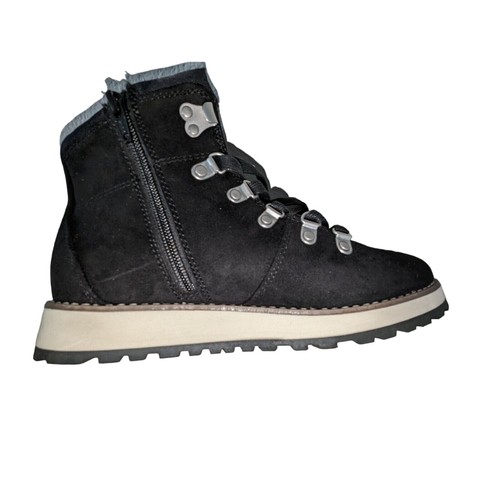 Womens Size 7 Black Boots Lace up Side Zippers Heavy Grip Winter - Picture 8 of 12