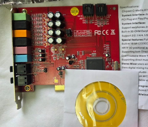C-Media 8768 Sound Card 32 bit PCI MPC-3 FULL Duplex SRS 3D 7.1 Technology - Picture 6 of 7