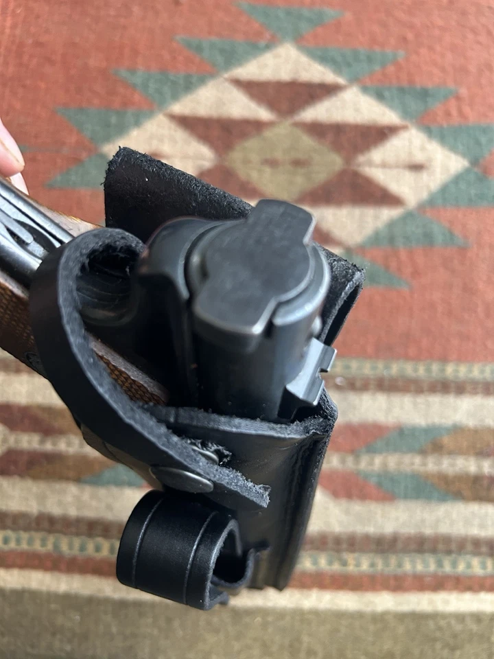 Ruger Mark I II III IV Black Leather Holster w Mag Pouch for 5.5 MK Standard USA - Image 2 of 4