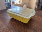 Vintage Pyrex Yellow #0503  Refrigerator Oven Dish 1-1/2 Quart w/Ribbed Lid