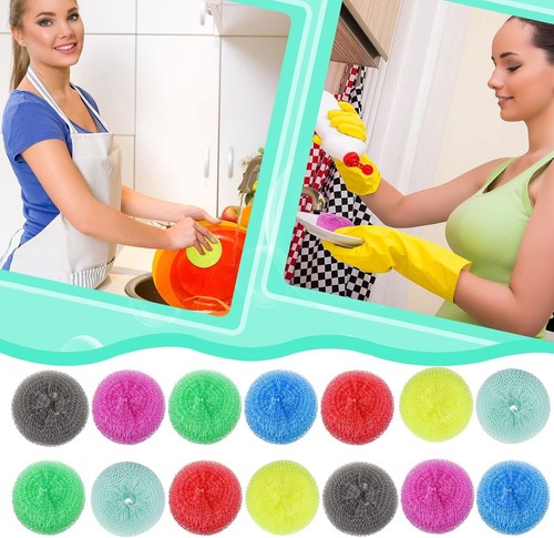 100er-Pack verschiedene Farben kratzfeste Geschirrschrubber - effiziente Küchenreinigung - Bild 6 von 9