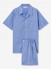 DEREK ROSE MENS SHORT PYJAMAS - LARGE - 100% COTTON PJ - RRP. £190 - AMALFI PJS