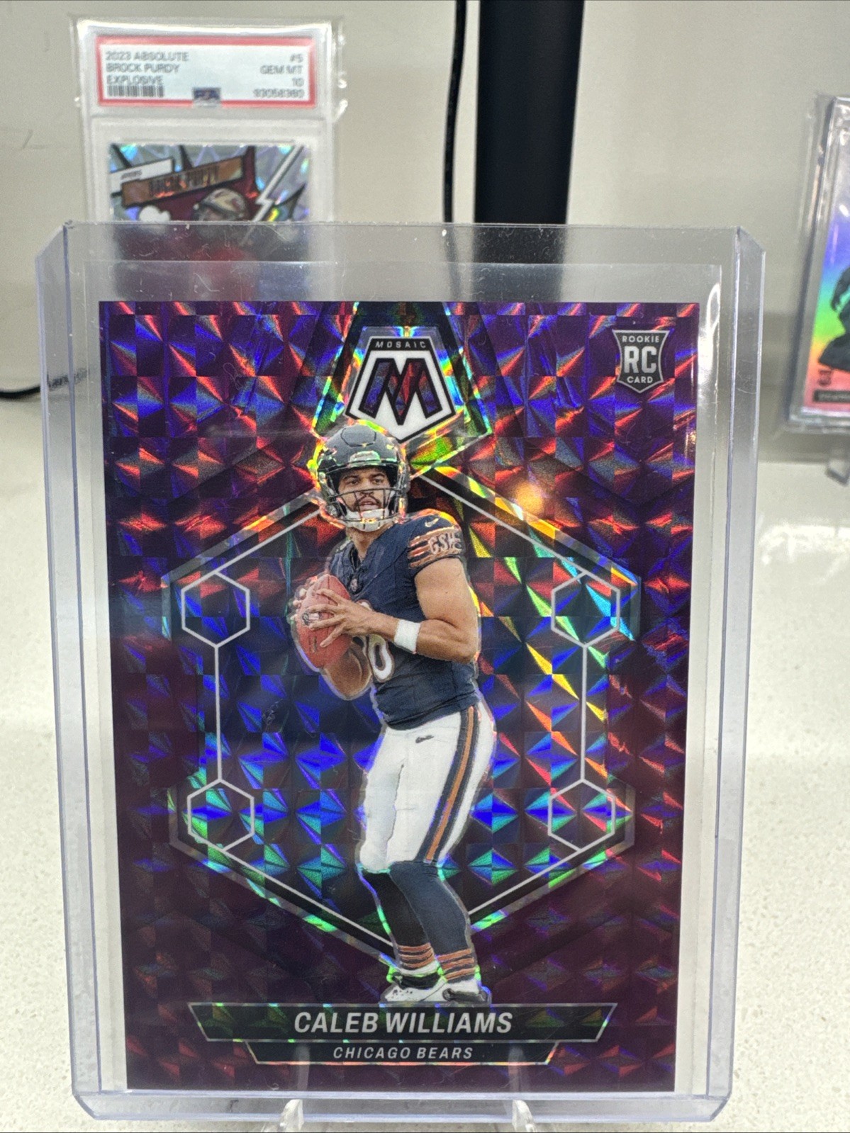 2024 Panini Mosaic - Rookies Caleb Williams #301 Purple Mosaic Prizm /49 (RC)