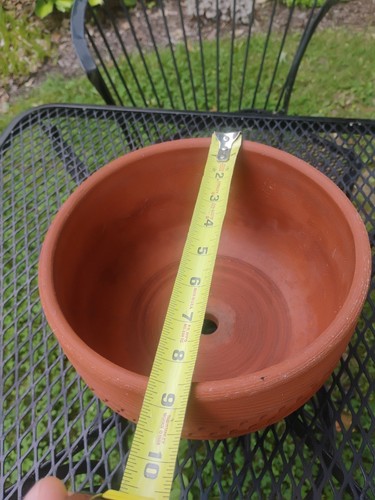 8" Runde Handgedrechselte Terrakotta Pflanzschale - Bild 7 von 8