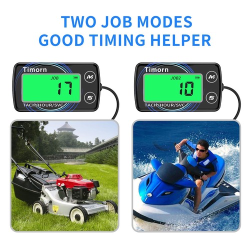 Small Engine Tachometer Hour Meter: Digital Inductive Waterproof Tiny Tach Me... - Picture 2 of 7