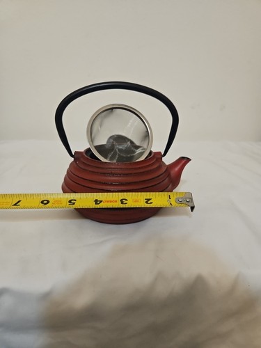 TETSUBIN GUSSEISEN ROTE KREISE JAPANISCHE TEEKANNE MIT EI - Bild 8 von 8