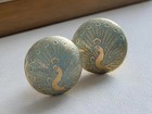 Peacock brass drawer knob gold peacock etched blue and brass knob cabinet knob